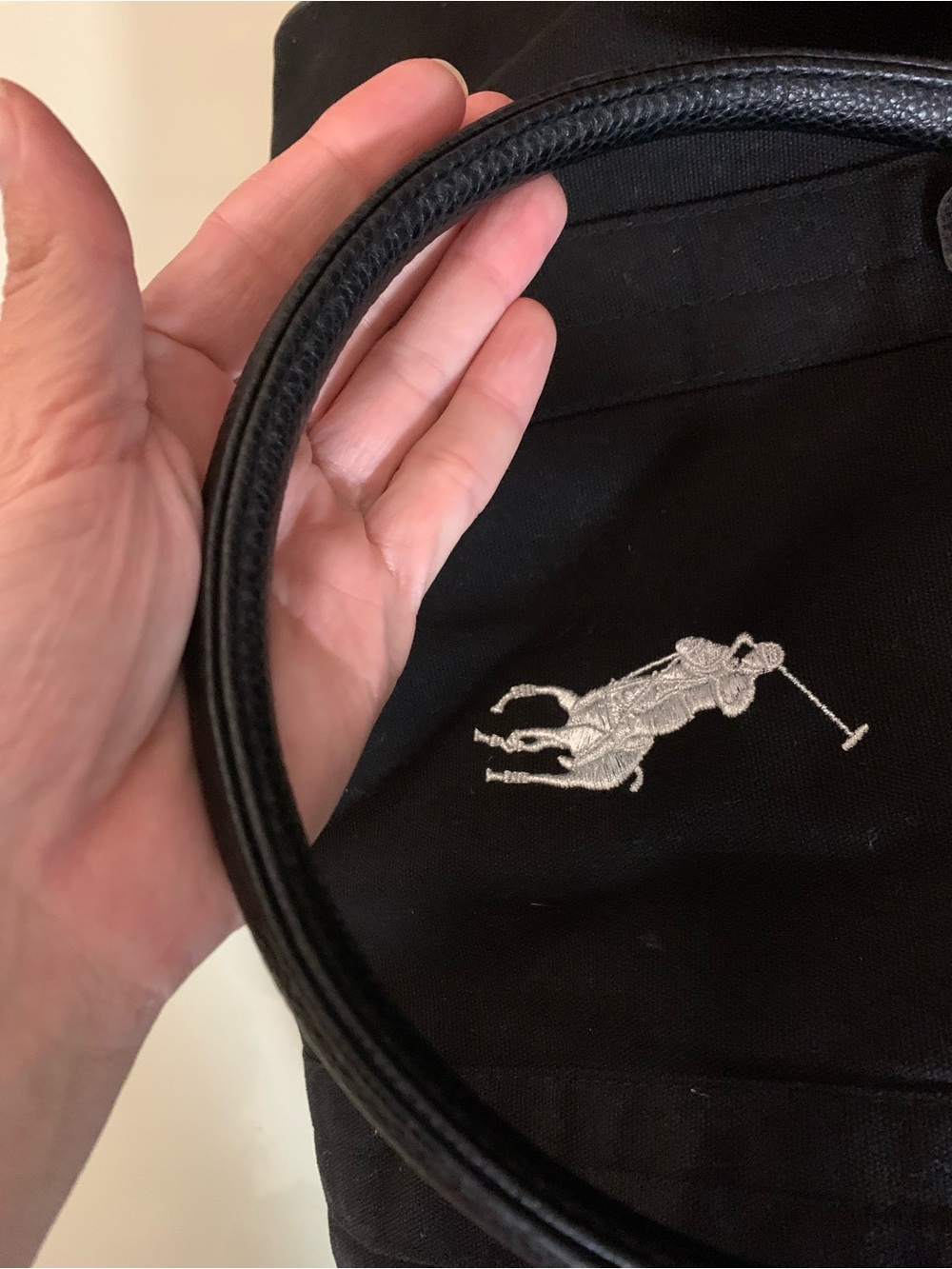 Polo by Ralph Lauren Black Canvas Duffel with White Pony Logo - Picture 6 of 7
